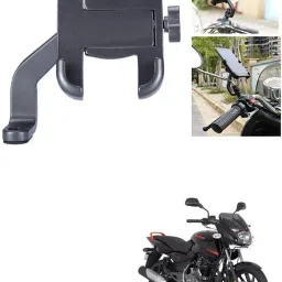 Mirror Fitting Metal Mobile Holder For Bajaj Pulsar 125 Neon Bike Mobile Holder-image-50