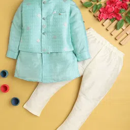 BAESD Boys Geometric Printed Kurta with Pyjama & Nehru jacket-15