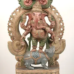 Exotic India Rust & Grey Lord Ganesha Religious Idol Showpiece-9