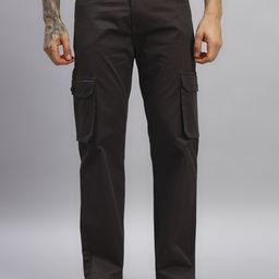 AXNIS Men Relaxed Straight Leg Straight Fit Cargos Trousers-picture-48