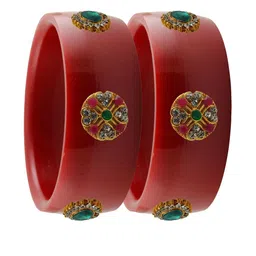 Vidhya Kangan Multi-Coloured Brass Bangles-image-83