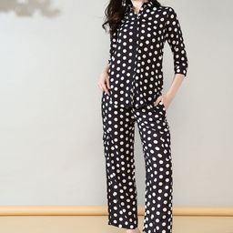 House of Kaftan Printed Collared Neck Three Fourth Sleeve Shirt With Trouser Co-Ords-image-75