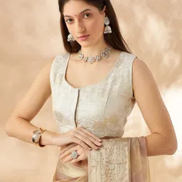 Abhishti Scoop-Neck Ready-Made SareeBlouse-30