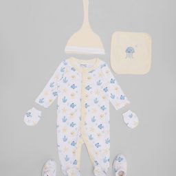 Pantaloons Baby Infants 7-Piece Aquatic Printed Pure Cotton Baby Apparel Gift Set-image-88