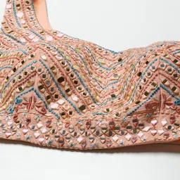 Fusionic Embellished Mirror Work Semi-Stitched Lehenga & Unstitched Blouse With Dupatta image 3
