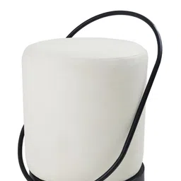 Blck Homes Off-White & Black Metal & Cotton Bennett Pouffe Ottomans-image-46