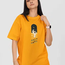 Moda Rapido Women Printed Drop-Shoulder Sleeves Pockets T-shirt-picture-11
