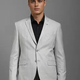 Louis Philippe Checked Single Breasted Formal Blazer-image-3