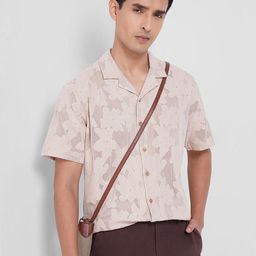 7 Alt by Pantaloons Men Relaxed Fit Textured Cuban Collar Casual Shirt-picture-28