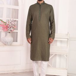 Arihant Rai Sinha Embroidered Sequinned Mandarin Collar Straight Kurta-image-34