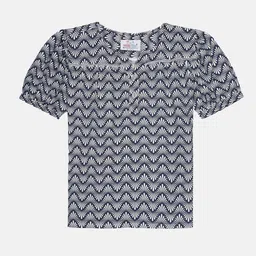 YOUNG BIRDS Geometric Print Top-10