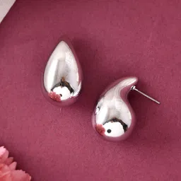 DIVASTRI Silver Plated Teardrop-Shaped Studs-16