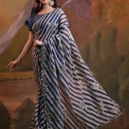 CaniBani Black Pure Georgette Sarees-17