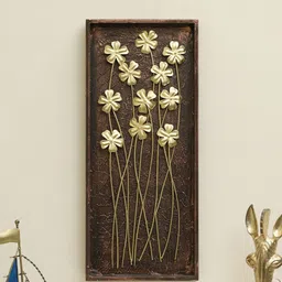 vedas Mystic Indiana Brown Textured Metal Kane Flower Wall Decor-image-56