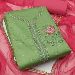 Rangtulika Ethnics Embroidered Unstitched Dress Material-picture-21