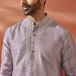 VASTRAMAY Men Ethnic Motifs Embroidered Regular Thread Work Kurta with Pyjamas image 2