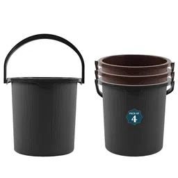 Kuber Industries Magnite Brown & Grey 4 Pieces Striped Bucket 25L-11