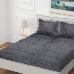 BLUEDOT Grey King Bedsheet with 2 Pillow Covers-image-92
