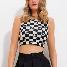 Trend Alacati stili Striped Crop Top-image-59