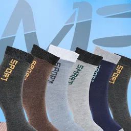 MJE 6-Pcs Patterned Anti-Bacterial Cotton Ankle Length Socks-picture-9