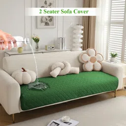 HOKIPO Green Polyester 1 Piece Sofa Cover-20