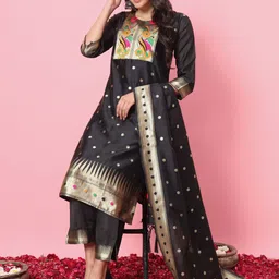VredeVogel Women Ethnic Motifs Regular Kurta with Trousers & With Dupatta-picture-5