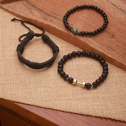 Jazz and Sizzle Men 3 Brass Multistrand Bracelet-image-91