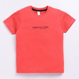 Ginie Boys Typography Printed Round Neck Pure Cotton T-shirt-image-52