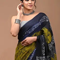 Crafts Moda Pure Cotton Batik Print Saree-picture-35