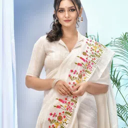 DESH BIDESH Floral Embroidered Saree-picture-37