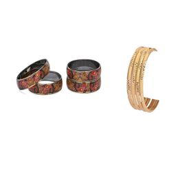 1ST TIME Set Of 8 Multicoloured Alloy Artificial Stones & Beads Antique Bangles-picture-20