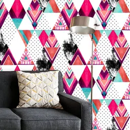 ArtzFolio Printed UV-Resistant Anti-Bacterial Rhombus And Triangle Shapes Peel & Stick Wallpaper-image-2