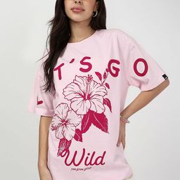 Bewakoof Graphic Printed Drop-Shoulder Sleeves Pure Cotton Oversized T-shirt-image-50