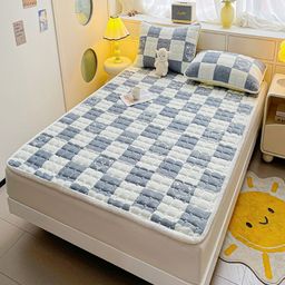 JC HOME White & Grey 150 TC Single Bedsheet with 1 Pillow Covers-image-96