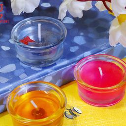 Aura Mustard & Blue 3 pieces Tea Light Candle-image-77