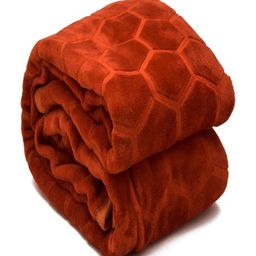 tundwal's Rust Geometric Mink Heavy Winter Double Bed Blanket-image-58