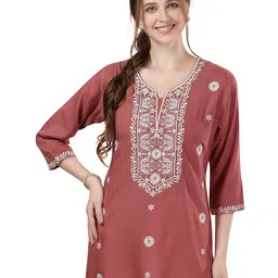 Meher Impex Floral Embroidered Chikankari Chikankari Kurti-4