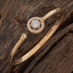 Kushal's Fashion Jewellery White Gold-Plated Party Zircon Kada Bracelet-34