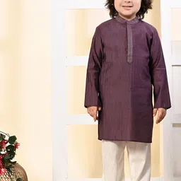 Muffin Shuffin Boys Yoke Design Regular Kurta with Trousers-56