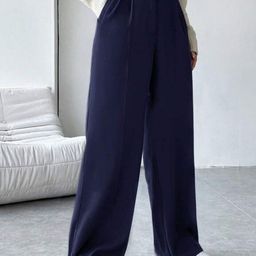 BROADSTAR Women Smart Regular Fit High-Rise Pleated Korean Pants Trousers-image-90