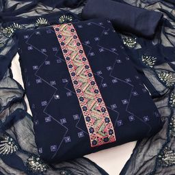 LeeliPeeri Designer Embroidered Unstitched Dress Material-image-98