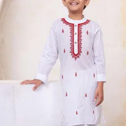 Tura Turi Boys White Kurta Sets-12