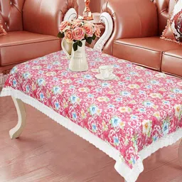LooMantha Pink Floral Waterproof Plastic 4-Seater Table Cover-picture-12