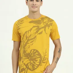 Greenfibre Abstract Printed Pure Cotton Slim Fit T-shirt-29