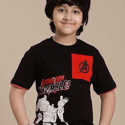 Kids Ville Boys Graphic Printed Round Neck Cotton Avengers T-shirt-13