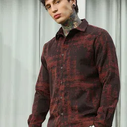 Campus Sutra Men Comfort Fit Abstract Printed Spread Collar Casual Shirt-picture-48