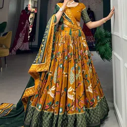 LADY SHOPI Printed Ready to Wear Lehenga & Unstitched Blouse With Dupatta-picture-25