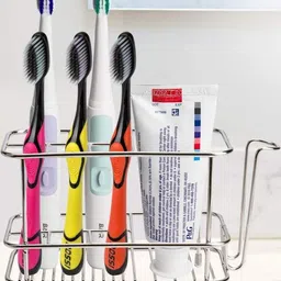 TAGVE Silver-Toned Solid Stainless Steel Toothbrush Holder-picture-8