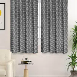 Saral Home Grey Set of 2 Room Darkening Window Curtain-image-98
