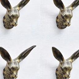 IndianShelf Goldtoned and Black 4 Pieces Rabbit Textured Aluminium Wall Hooks-image-26
